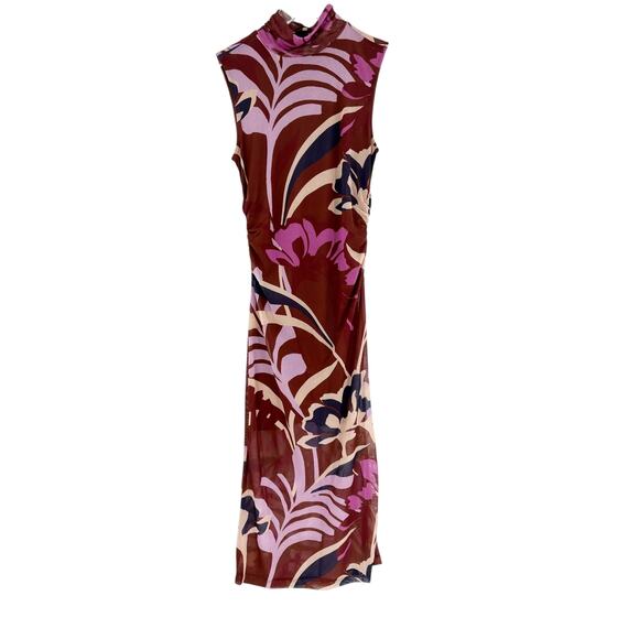 SANCTUARY Dress Size XS NEW Brown Purple Sheath Midi Love Like No Other - Picture 3 of 7